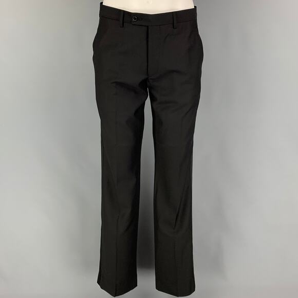 CALVIN KLEIN COLLECTION Size 36 Black Wool Notch Lapel Tuxedo Suit - Picture 5 of 9